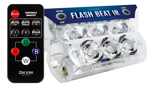 Strobo Zendel RGB Flash Beat Com Controle COD: 4965