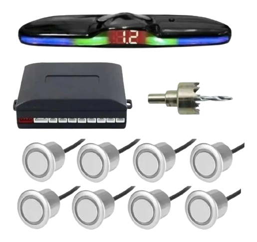 Sensor Estacionamento KX3 8 Pontos Prata COD: 4927